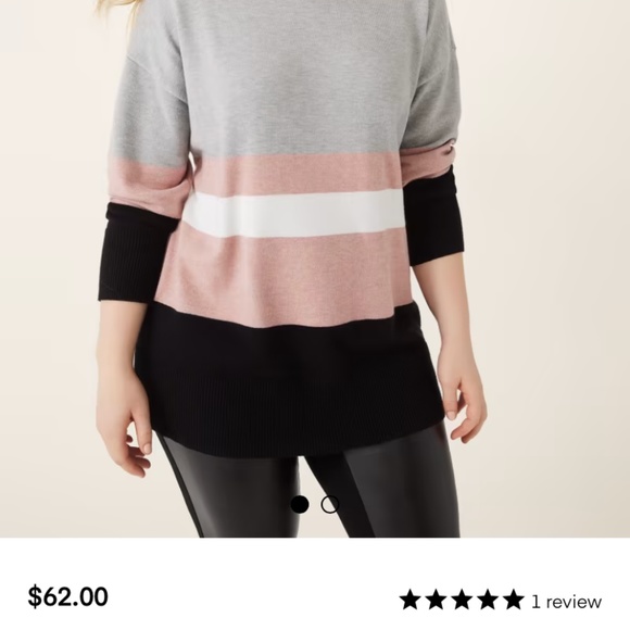 Meri Skye nwot Claudine striped‎ mock neck sweater. Retail 62 - Picture 1 of 8